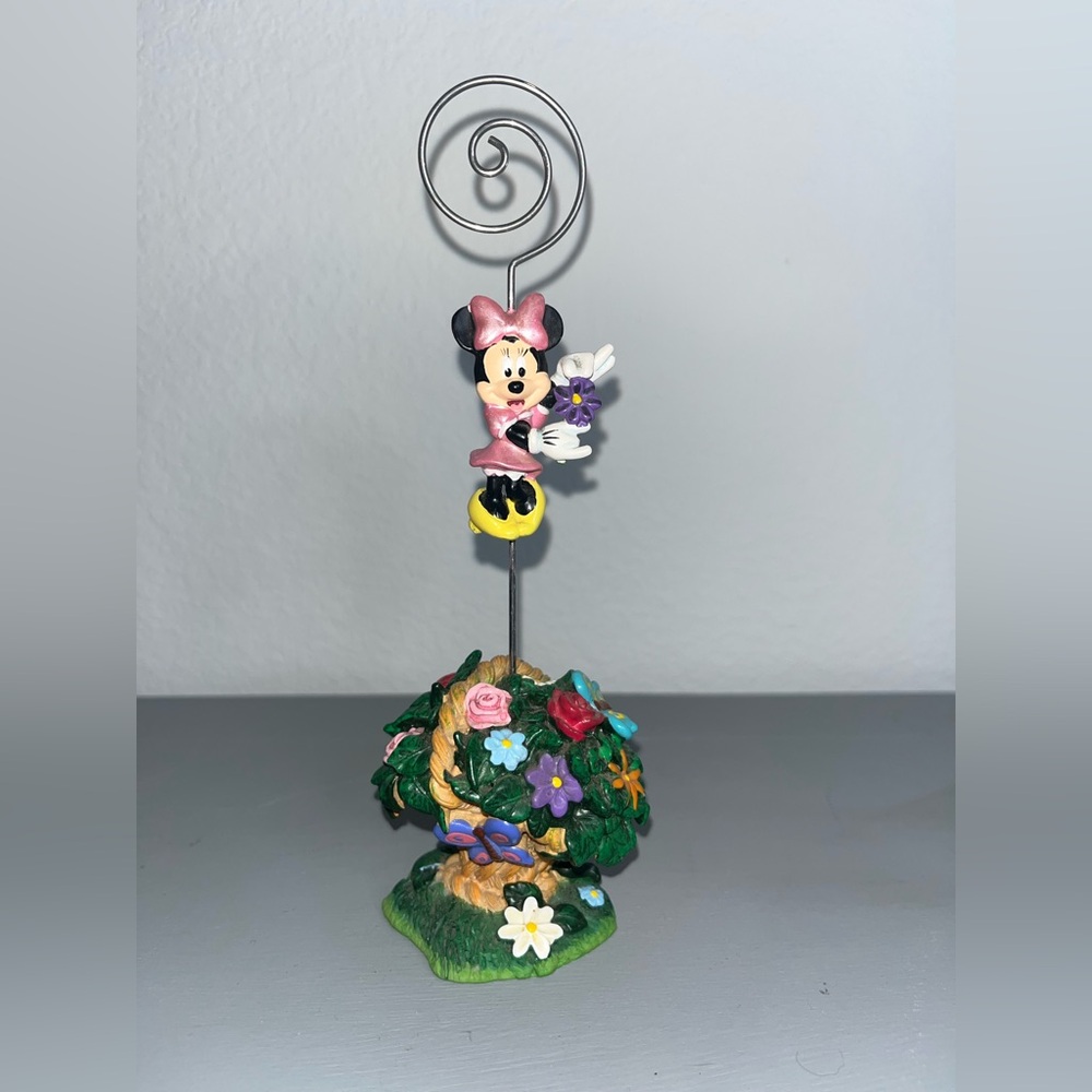 Disney VTG Park Minnie Mouse Colorful Spring Floral Scene Picture Photo Holder